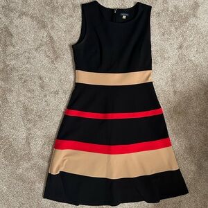 Tommy Hilfiger Black and Red Sleeveless A-Line Mini Dress